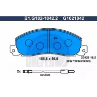 Тормозные колодки дисковые, комплект GALFER 2092 6 20927 3286116 B1.G102-1042.2