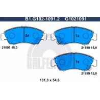 Тормозные колодки дисковые, комплект GALFER B1.G102-1091.2 3286126 21698 216 97