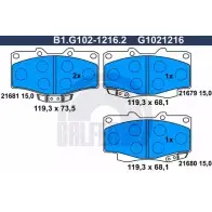 Тормозные колодки дисковые, комплект GALFER 21680 B1.G102-1216.2 216 79 3286159