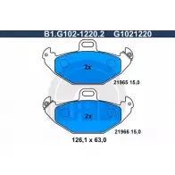 Тормозные колодки дисковые, комплект GALFER 21966 3286160 21 965 B1.G102-1220.2