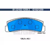 Тормозные колодки дисковые, комплект GALFER 2 0660 3286167 G1021259 B1.G102-1259.2