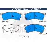 Тормозные колодки дисковые, комплект GALFER 23846 3286177 238 45 B1.G102-1307.2