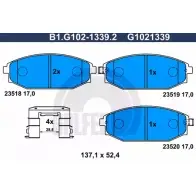 Тормозные колодки дисковые, комплект GALFER 235 18 23519 B1.G102-1339.2 3286186