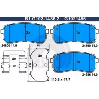 Тормозные колодки дисковые, комплект GALFER 24600 3286227 24 599 B1.G102-1486.2