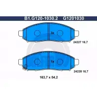 Тормозные колодки дисковые, комплект GALFER 24228 3286255 2422 7 B1.G120-1030.2