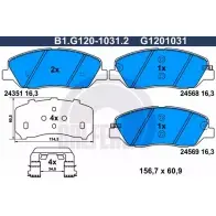 Тормозные колодки дисковые, комплект GALFER 243 51 B1.G120-1031.2 Hyundai Grand Santa Fe (DM) 3 Кроссовер 3.0 GDi Привод на все колеса 249 л.с. 2013 – 2024 24568