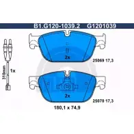 Тормозные колодки дисковые, комплект GALFER 250 69 25070 B1.G120-1039.2 3286260