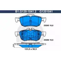 Тормозные колодки дисковые, комплект GALFER 25266 2526 5 Renault Latitude (L70) 1 Седан 1.6 RS (L705) 180 л.с. 2014 – 2024 B1.G120-1041.2