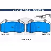 Тормозные колодки дисковые, комплект GALFER B1.G120-1086.2 2 4162 3286288 24687