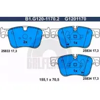 Тормозные колодки дисковые, комплект GALFER 25 833 3286314 B1.G120-1170.2 25834