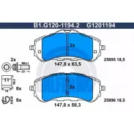 Тормозные колодки дисковые, комплект GALFER B1.G120-1194.2 258 95 Peugeot 308 2 (T9, 4C) Хэтчбек 1.6 115 л.с. 2015 – 2025 25896