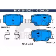 Тормозные колодки дисковые, комплект GALFER B1.G120-1209.2 2492 6 3286327 24927