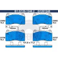 Тормозные колодки дисковые, комплект GALFER 23756 B1.G120-1248.2 2 3092 3286339