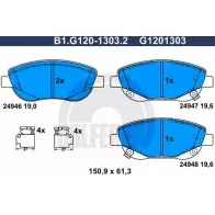Тормозные колодки дисковые, комплект GALFER B1.G120-1303.2 3286357 24 946 24947