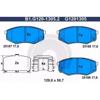 Тормозные колодки дисковые, комплект GALFER 3286358 25188 B1.G120-1305.2 251 87