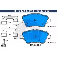 Тормозные колодки дисковые, комплект GALFER 2 5134 3286360 25135 B1.G120-1330.2