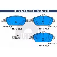 Тормозные колодки дисковые, комплект GALFER 2 2031 Mercedes E-Class (S213) 5 Универсал 22032 B1.G120-1345.2