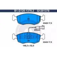 Тормозные колодки дисковые, комплект GALFER 25430 2542 9 3286370 B1.G120-1378.2