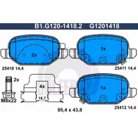 Тормозные колодки дисковые, комплект GALFER 254 10 B1.G120-1418.2 3286379 25411
