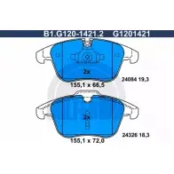 Тормозные колодки дисковые, комплект GALFER 24326 B1.G120-1421.2 2408 4 Jaguar XJ (X350) 5 Седан