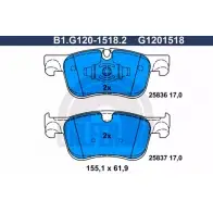 Тормозные колодки дисковые, комплект GALFER 25837 B1.G120-1518.2 3286384 258 36