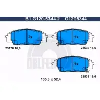 Тормозные колодки дисковые, комплект GALFER 2 3178 3286398 23530 B1.G120-5344.2