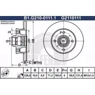 Тормозной диск GALFER G2 110111 QR5H2 3286548 B1.G210-0111.1