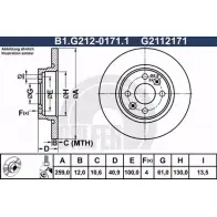 Тормозной диск GALFER G21 12171 B1.G212-0171.1 BQ3WBD 3286602