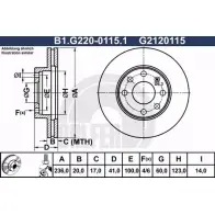 Тормозной диск GALFER B1.G220-0115.1 3286621 G2120 115 FXG2AJ4