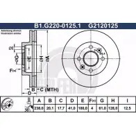 Тормозной диск GALFER G212 0125 B1.G220-0125.1 3286623 I07KIPG