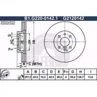 Тормозной диск GALFER 3286628 G2120 142 B1.G220-0142.1 GT6NJ