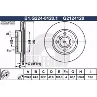 Тормозной диск GALFER RCQKPZ B1.G224-0120.1 G21 24120 3286667