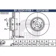 Тормозной диск GALFER EBI20 G212 4169 B1.G224-0169.1 3286675