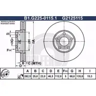 Тормозной диск GALFER ZV7RX 3286685 G212511 5 B1.G225-0115.1