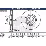 Тормозной диск GALFER EED5A5T 3286688 G21 25123 B1.G225-0123.1