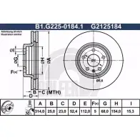 Тормозной диск GALFER G21251 84 DXSM68J B1.G225-0184.1 3286704
