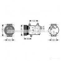 Компрессор кондиционера PRASCO RJA K8Q9 4045385157457 Renault Megane (BA) 1 Хэтчбек 1.6 LPG 109 л.с. 2000 – 2002 rtak367