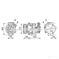 Компрессор кондиционера PRASCO 9 L5894Y olk678 Opel Insignia (A) 1 Хэтчбек 1.6 SIDI (68) 170 л.с. 2013 – 2017 4045385215560