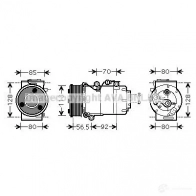 Компрессор кондиционера PRASCO Ford Focus 2 Седан 1.8 TDCi 115 л.с. 2005 – 2012 fdak497 4045385204670 82A3 4FM