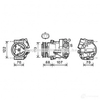 Компрессор кондиционера PRASCO 4045385214259 Opel Meriva (B) 2 Минивэн 1.7 CDTI (75) 100 л.с. 2010 – 2017 H 0AVQV olak594