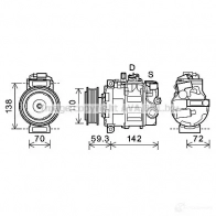 Компрессор кондиционера PRASCO 4045385215591 2574848 MZLBK A aik398