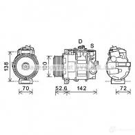 Компрессор кондиционера PRASCO 5 SEOR 4045385198856 msk639 Mercedes S-Class (W221) 3 Седан 3.0 S 320 CDI 211 л.с. 2005 – 2013