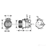 Компрессор кондиционера PRASCO 4045385089413 msk401 2596422 CNG GV