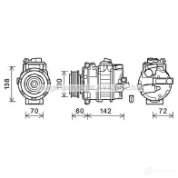 Компрессор кондиционера PRASCO vnk386 8ZQ 7UAY 1198257062 4045385230251