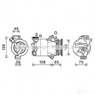 Компрессор кондиционера PRASCO Ford Kuga 2 (CBS, C512, DM2) Кроссовер 2.5 150 л.с. 2014 – 2024 4045385203963 O 6BWMYE fdk595