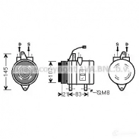 Компрессор кондиционера PRASCO 4045385168309 dwk098 Q7SO4 E1 Chevrolet Spark