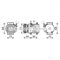 Компрессор кондиционера PRASCO 4045385172542 ctk037 Chevrolet Captiva 1 (C100) Кроссовер 2.0 D 126 л.с. 2006 – 2024 Z6E S42