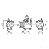 Компрессор кондиционера PRASCO szak125 4045385189878 MM H0KR 2606376