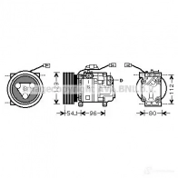 Компрессор кондиционера PRASCO 4045385158591 9SH8 7 mzk233 Mazda 3 (BK) 1 Седан 2.0 MZR CD 143 л.с. 2006 – 2009