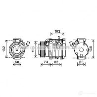 Компрессор кондиционера PRASCO tok612 V 4160D 4045385180776 2607126